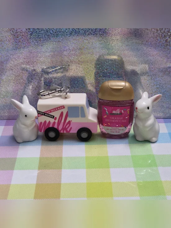 Bath & Body Works Pink Milk Bar Bakery Birthday Cake PocketBac Gift Set NEW Rare