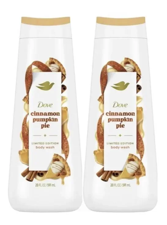 2 PACK Dove Cinnamon Pumpkin Pie Deep Nourishment Liquid Body Wash, Women, 20oz