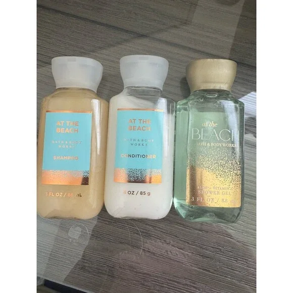 Title: Bath and Body Works At The Beach Travel Shampoo Conditioner Body Wash Set