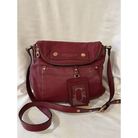Marc by Marc Jacobs Beautiful Burgundy Leather‎ Hobo Shoulder Crossbody Bag