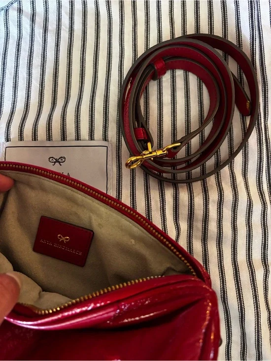 Anya Hindmarch Red Leather Crossbody Bag