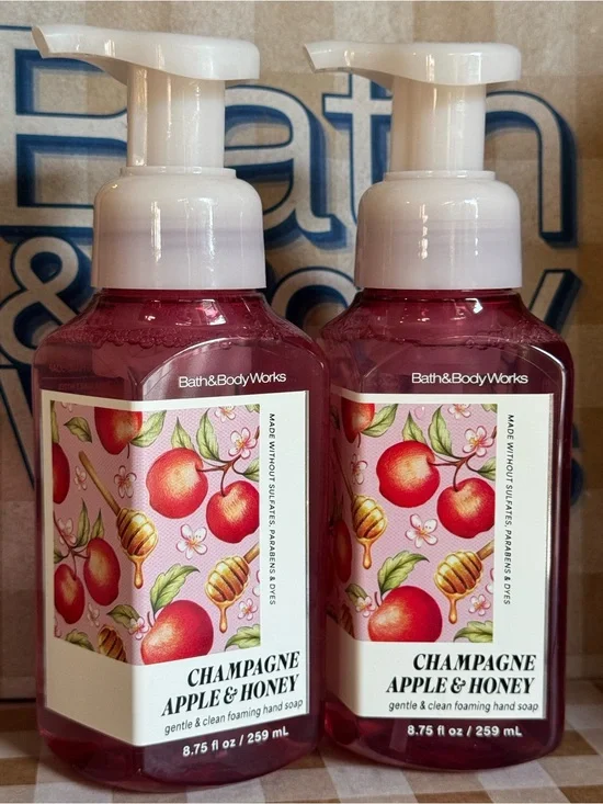 NEW B&BW (2) Champagne Apple & Honey Foaming Hand Soaps