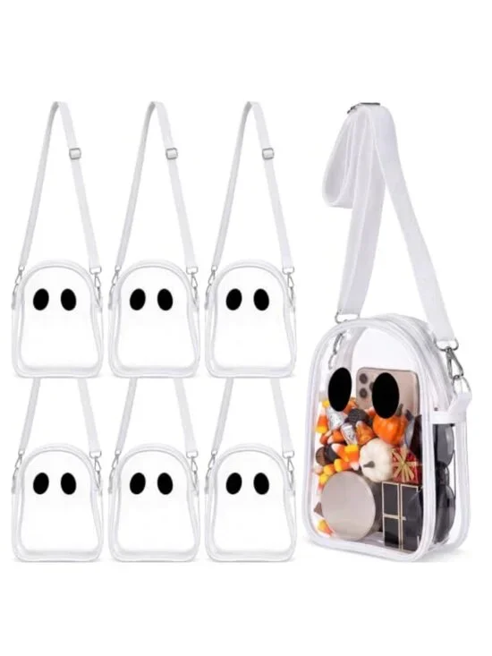 Halloween Ghost Clear Crossbody Bag Adjustable Strap PVC Cute