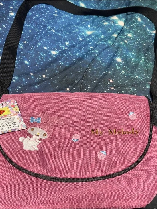 Sanrio My Melody Embroidered Messenger Bag Pink NWT Yasuda Tsusho Japan