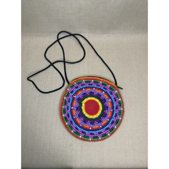 Boho Hippie Crossbody Hobo Bag 4.5” Zipper Opening
