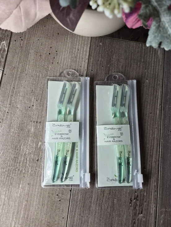 NWT The Crème Shop Mint Green Eyebrow & Hair Razors – 2 Pack (4 Total)