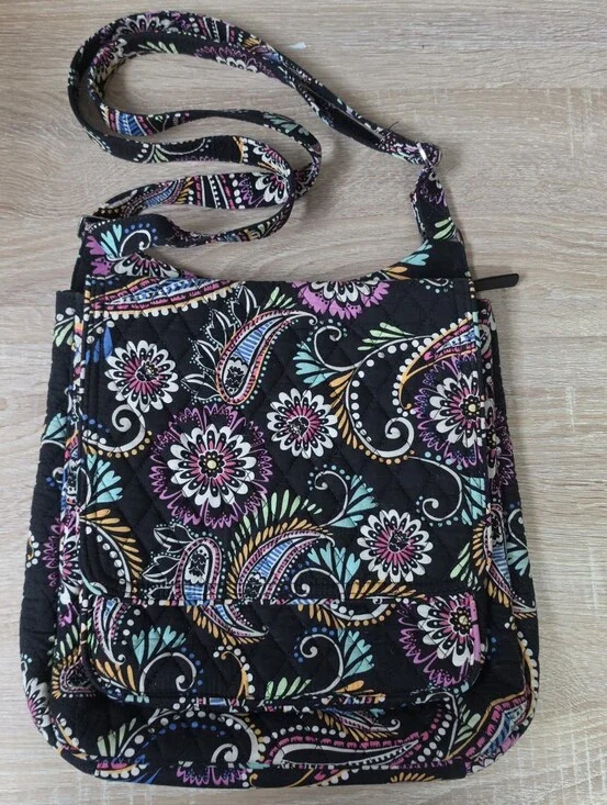 Vera Bradley Bandana Swirl Floral Messenger Shoulder Crossbody Mailbag Bag