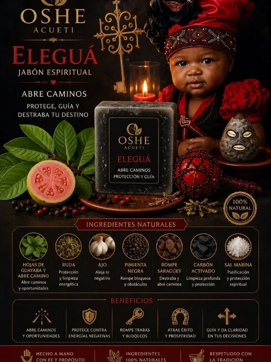 OSHE ACUETI Jabón Artesanal Unisex Eleguá 130 g