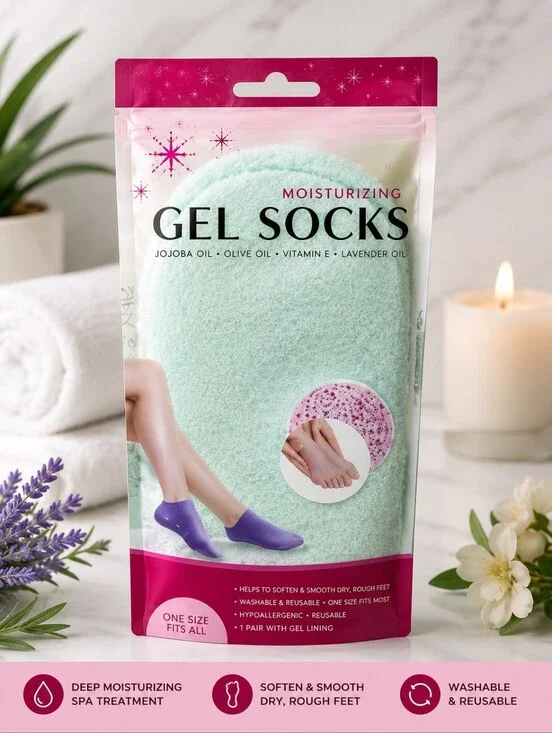 Spa Moisturizing Gel Socks in Mint Green
