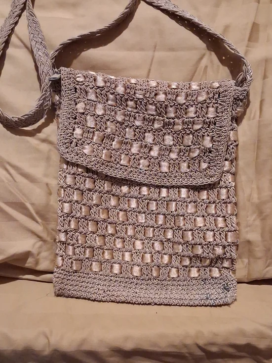 Woven Crossbody Bag in Taupe