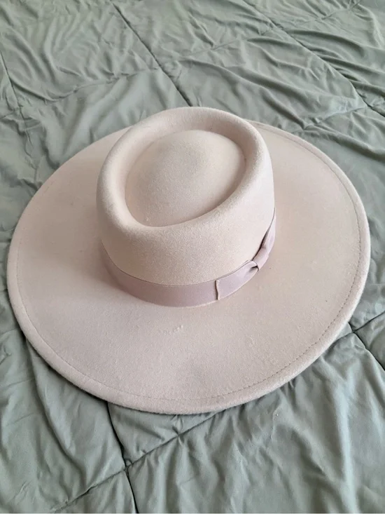 Wide Brim Wool Felt Pink Ladies Hat