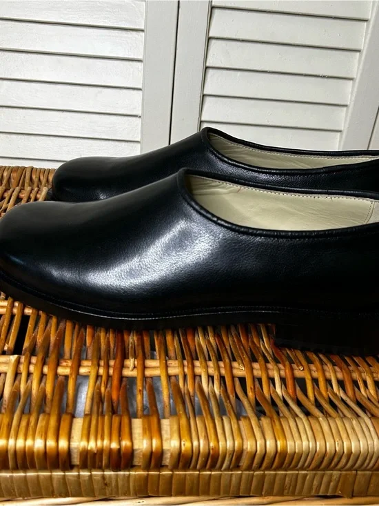 LEMAIRE Anatomic Slip on in Leather Loafers In Shiny Black Men’s 42