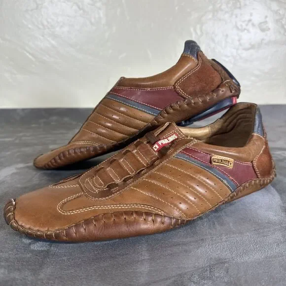 Pikolinos Fuencarral Leather Brown Slip On Driving Shoes 8 M EUR 41