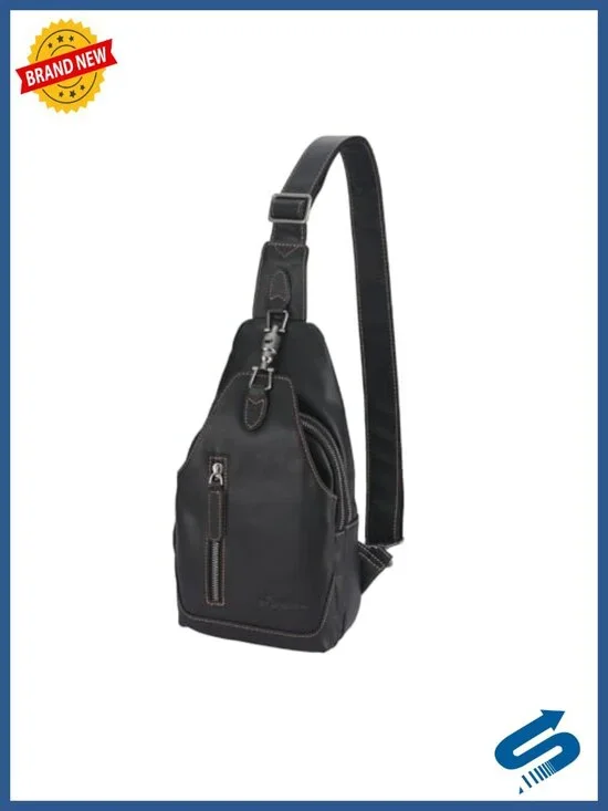 Genuine Leather Sling Bag Crossbody Chest Pack Shoulder Backpack