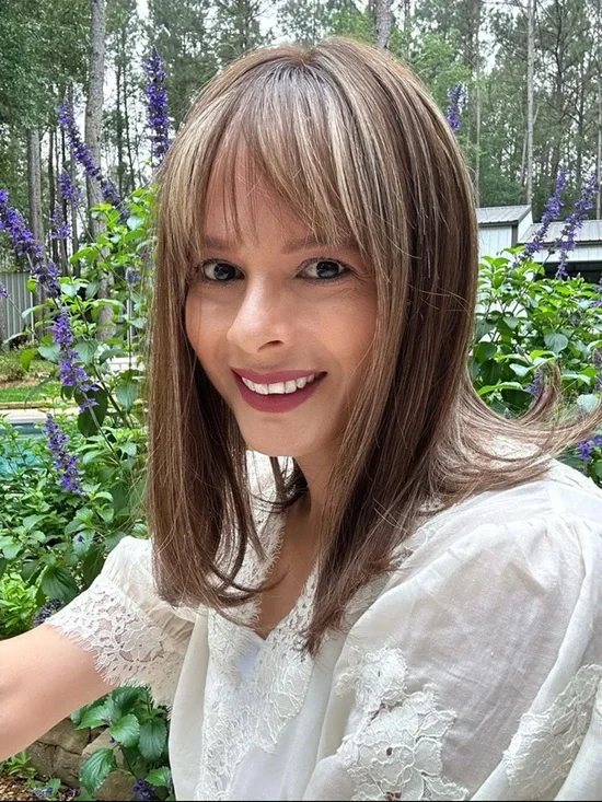 Raregen Faith 14” | PureHand Remy Human Hair Wig-Soft Ash Brown with Beige Highl