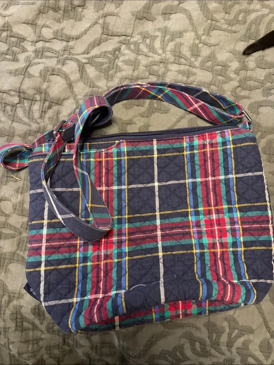 Vera Bradley Navy Multi Quilted Plaid Crossbody