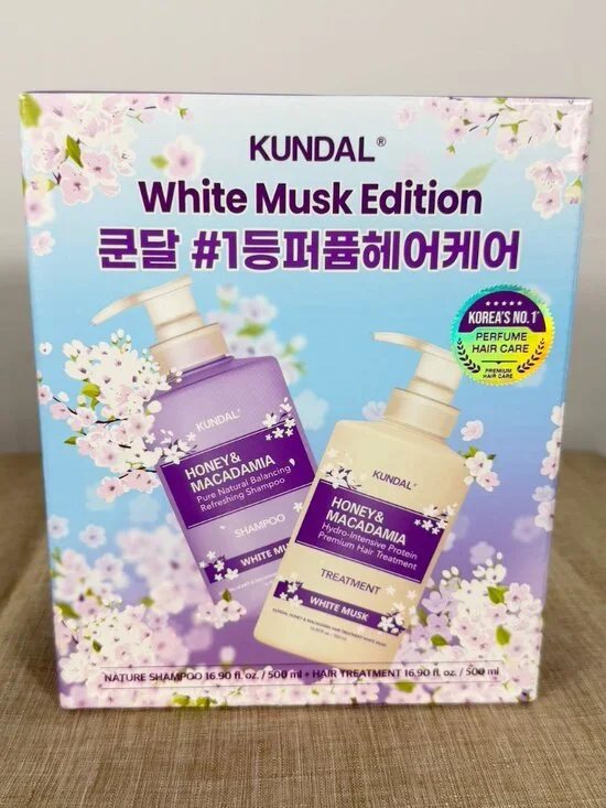 KUNDAL White Musk Shampoo Treatment Set 500ml x2 NIB Viral Korean Hair Care