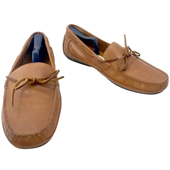 Polo Ralph Lauren Roberts Driving Loafers Mens 11D Tan Brown Leather Slip On