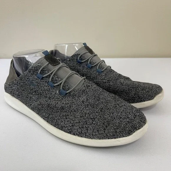 OluKai Alapa Li Mens 10 Gray Grey White Casual‎ Comfort Slip On Shoes Sneakers