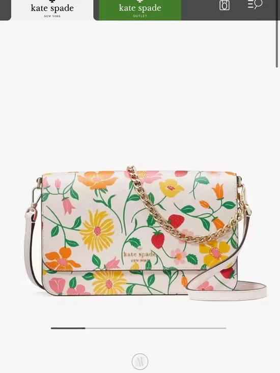 kate spade Madison Strawberry Garden Printed Flap Convertible Crossbody