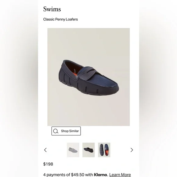 Swims Classic Penny Loafers in Navy Blue