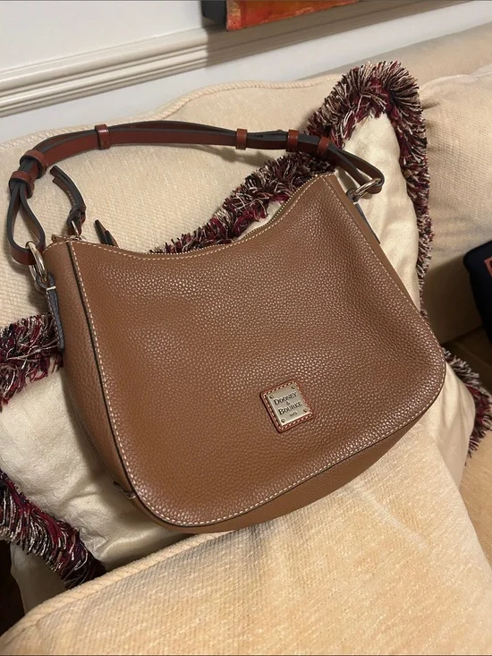 Dooney & Bourke Brown Pebble Leather Hobo Bag GUC
