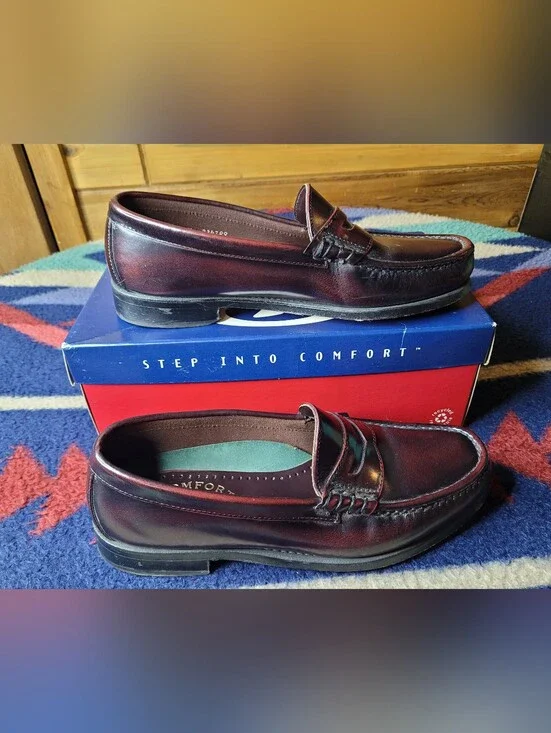Dexter Dalton Shoes Penny Loafers Mens Sz 10 Burgundy Leather JC10-4