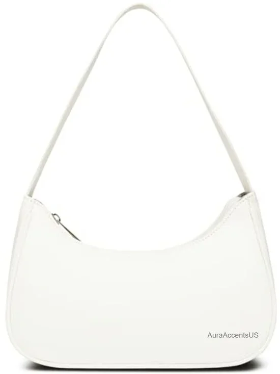 Vegan Leather Hobo Sling Tote Bag with Zipper Closure