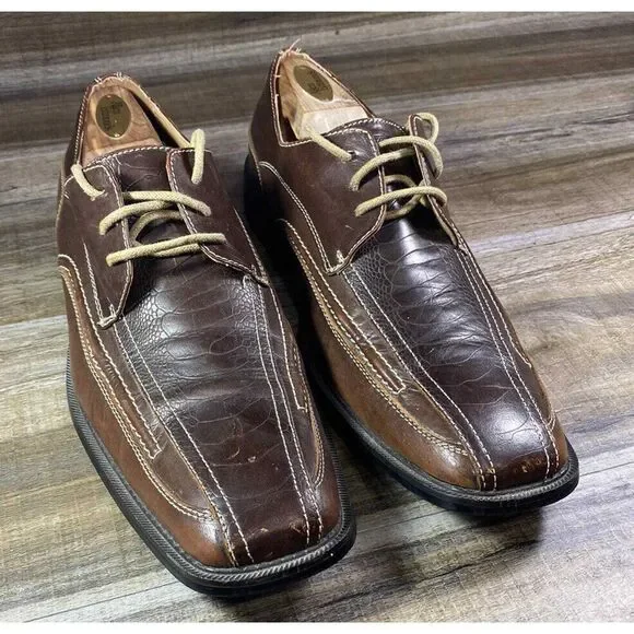 Todd Welsh Alligator Brown Leather Lace Dress Shoes‎ 10 Mens 3317187
