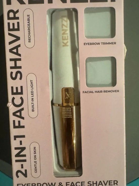 kenzie White and Gold 2-in-1 Facial Hair Remover & Eyebrow Trimmer