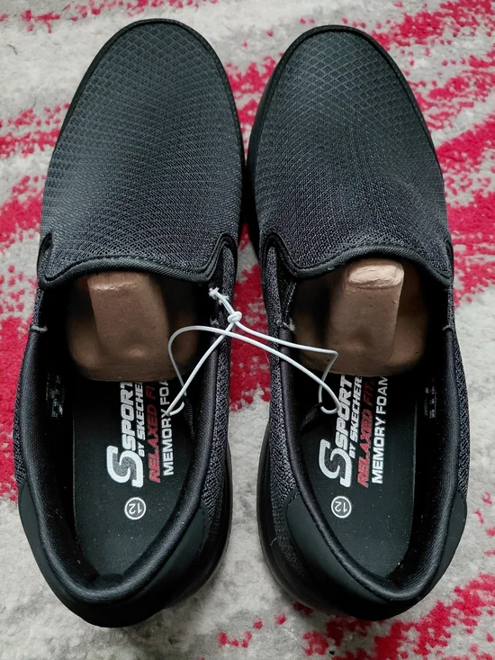 Skechers Sport Black Slip-On Memory Foam Men's Shoes
