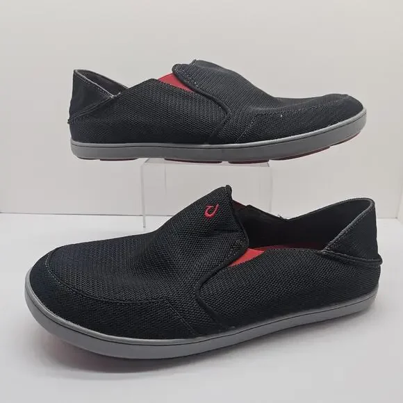 Olukai Slip-On Casual Shoes Sneakers Nohea Mesh Black Size 13 10188-4040