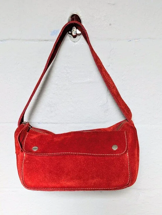 Vintage 2002 Banana Republic Suede Handbag Y2K