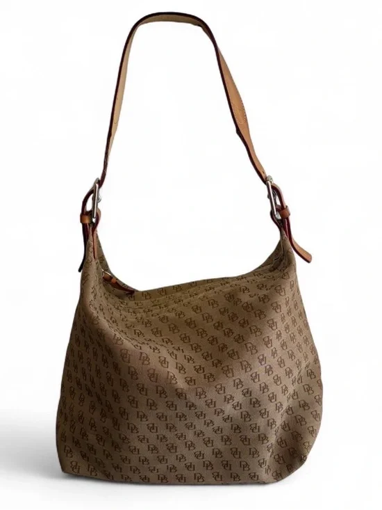 Vintage Dooney & Bourke signature jacquard hobo shoulder bag 🤎