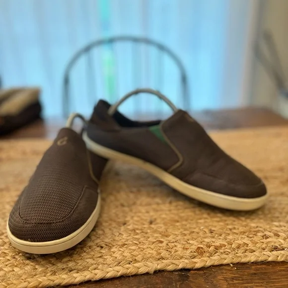 OluKai Nohea Mesh Mustang Lime Peel Slip On‎ Casual Mens size 9.5