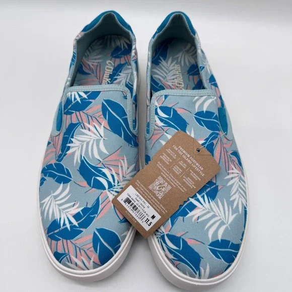 OluKai Lae'ahi Pa'i Shoes Mens 11.5 Blue Swell Aloha Floral Slip On Sneakers