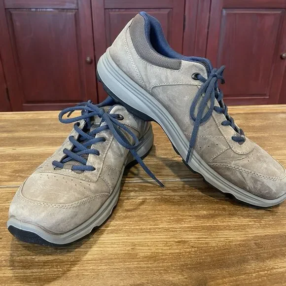 Ecco Receptor Technology Walking Hiking Taupe Leather Shoes Men’s Sz 10 US 44 EU
