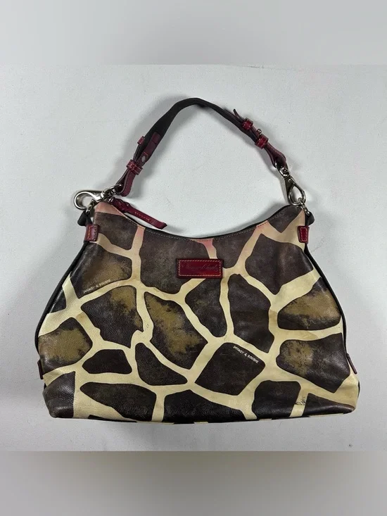 Dooney And Bourke Giraffe Print Leather Hobo Bag