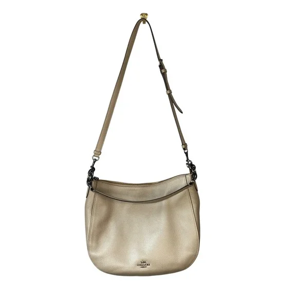 Coach‎ Chelsea Hobo 32 Bag 58036 Beechwood Pebble Leather Gunmetal Hardware