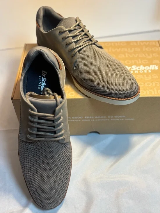 Dr. Scholl's Sync Men's Lace-Up Preppy Oxfords in Gray Size 10 New