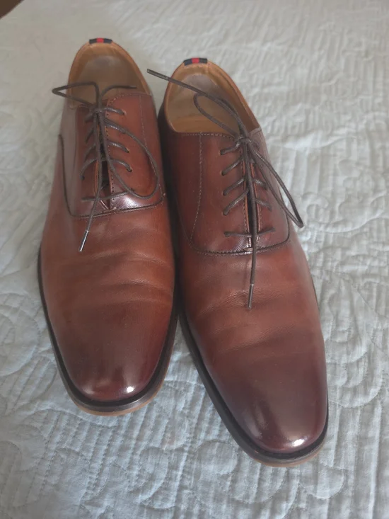 Steve Madden Men's Brown Leather Lace-Up Oxfords