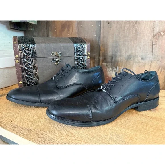 Giorgio Brutini Men's Black Leather Cap Toe Oxford Dress Shoes Size 11.5M