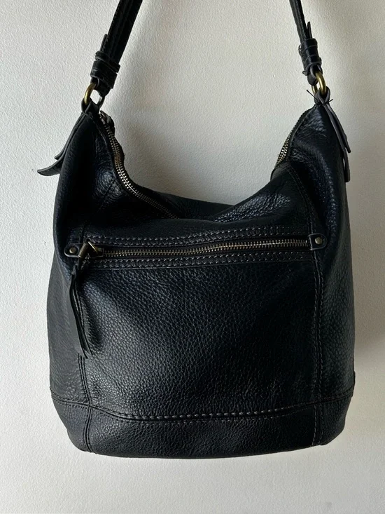 The SAK Leather Hobo Bag Purse Black