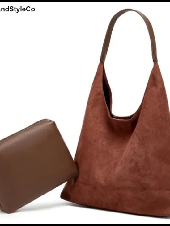 Slouchy Suede Hobo Bag Crossbody Shoulder Tote Purse