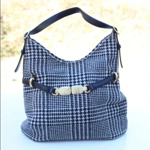 Talbots houndstooth hobo bag