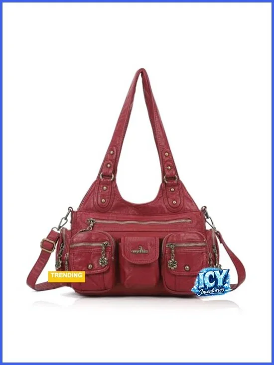 Vegan Leather Hobo Bag Crossbody with Multi Pockets Y2K Retro