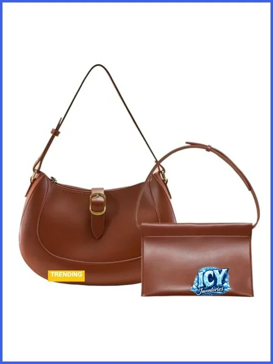 Vegan Leather Crescent Hobo Bag Adjustable Strap Women's Shoulder Purse Satchel