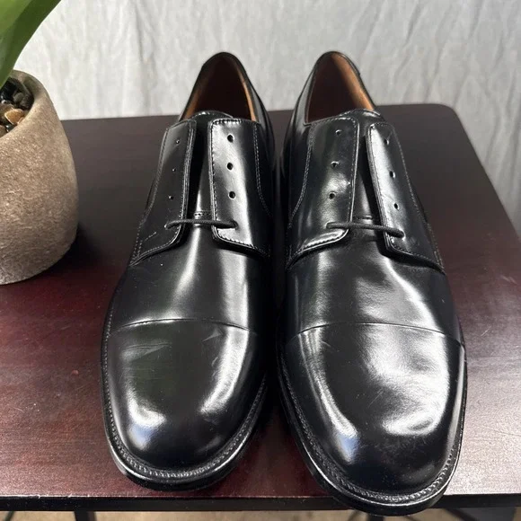 Bostonian Classics First Flex Mens Size 9.5 Cap Toe Oxford Shoes Black Leather