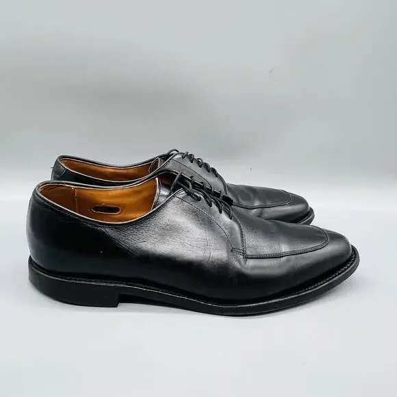 Allen Edmonds Shoes Mens 10 Black Leather Delray Derby Oxford Dress Square Toe