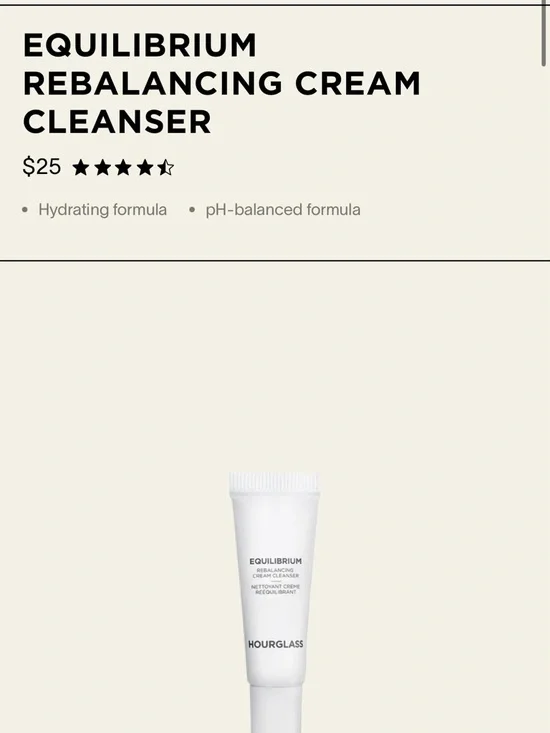 Hourglass EQUILIBRIUM REBALANCING CREAM CLEANSER .91 fl oz